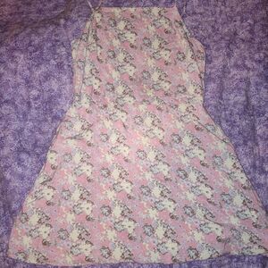 Floral Pink Sleeveless Dress